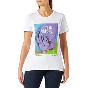 KAFFE Dames T-shirt, bedrukt, grafische korte mouwen, Psychedelische bloemenprint, S