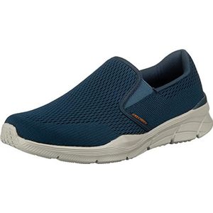 Skechers Equalizer 4.0 Persisting Heren Trainers, Navy Engineered Mesh Orange Trim, 39 EU