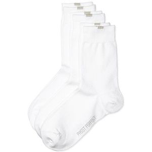Nur Die Set van 3 perfecte sokken, ademend katoen, effen, comfortabele band zonder drukkende naad voor dames, wit, 35-38 EU
