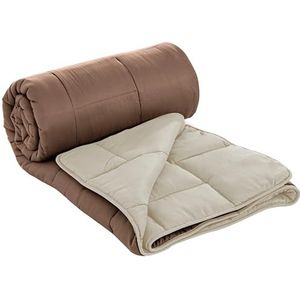 Herzberg HG-2420BCO: tweekleurig microvezel dekbed - 240x200cm bruin