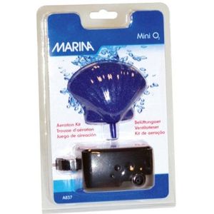 Marina Mini-ventilatieset voor aquaria tot 20 l, bestaat uit een doorluchtpomp, uitstroomsteen en luchtslang