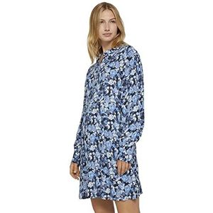 TOM TAILOR Denim Dames Hemdjurk met patroon 1027333, 27596 - Blue Flower Print, S