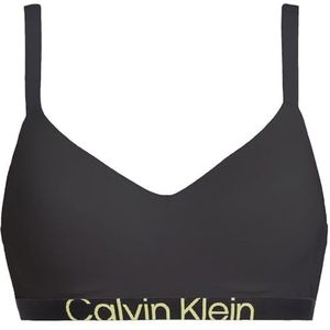 Calvin Klein Lghtly gevoerde bralette voor dames, Zwart/Zonnig Lime, M