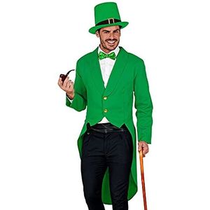 Widmann 48202 48202-St. Patricks Day Parade-Frack, groen, Ierse feestdag, kobold, circusdirector, kostuum, carnaval, themafeest, heren, meerkleurig, M