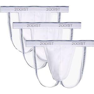 2(X) IST Men's Cotton Stretch Jock Strap 3-Pack White/White/White, Small