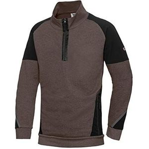 BP 1828-293-4032-XS Stofmix met stretch heren-sweatshirt-troyer met lange mouwen, hoge kraag met ritssluiting, 60% katoen/40% polyester, valk/zwart, XS maat