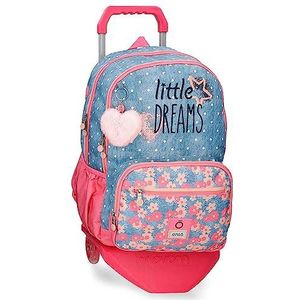 Enso Little Dreams schoolrugzak voor laptop, met trolley, roze, 32 x 44 x 17 cm, polyester, 23,94 l, Roze, Eén maat, schoolrugzak voor laptop met trolley