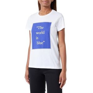 KAFFE Dames T-shirt Graphic Tee Jersey Top Crew Neck Korte Mouwen Regular Fit, Optisch Wit, XL