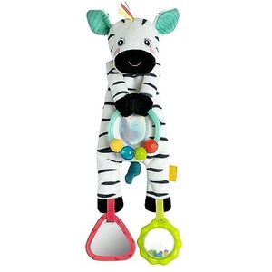 Fehn Bean Bag Zebra – Motorikspielzeug mit Perlenring für Kinderwagen, Kinderbett und Babyschale – Granulat Füllung zum Fühlen und Greifen – Spielzeug für Babys und Kinder ab 0+ Monaten