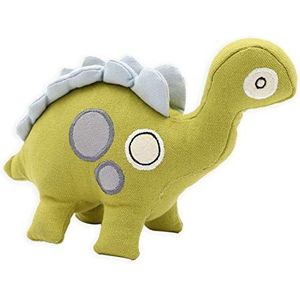 Aime Pluche dier om te knuffelen, ecologisch speelgoed van biologisch katoen, dinosaurusspeelgoed voor honden, met geïntegreerde piep, diameter 16 cm