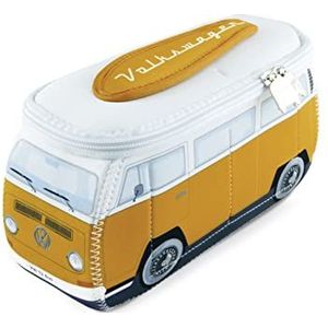 BRISA VW Collection - Volkswagen neopreen universele make-up cosmetische cultuur reisapotheektas etui T2 Bulli Bus (oranje & wit/klein