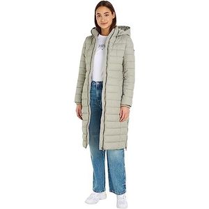 Tommy Jeans Dames Tjw Basic Hooded Coat Gewatteerde Jas, Vervaagde Wilg, S