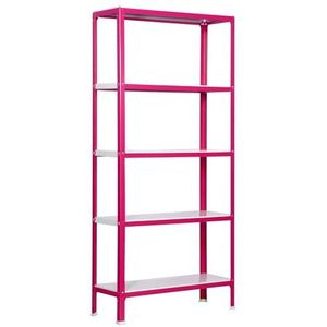 Homeclick Simonrack, 5 planken, roze/wit, 1800 x 800 x 300 mm, voor kinderen