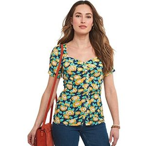 Joe Browns Dames zonnebloem bloemen korte mouw blouse, Multi, 6