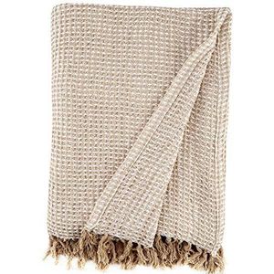 Heckett Lane Lien Plaid, 100% Cotton, Beige, 150 x 200 Cm, 1.0 Pieces