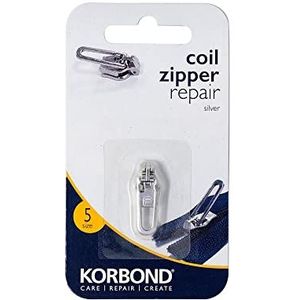 Korbond Zip Reparatieset - Maat 5 - Zilveren Coil Zip - Instant & Easy Zip Vervanging Kit