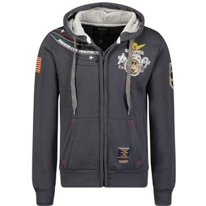Geographical Norway Faero Heren Hoodie kangoeroezak - Sweatshirt Logo Pullover Hood Hoody Warm Lange Mouwen - Heren Lente Zomer Herfst Winter (Donkergrijs S), Donkergrijs, S