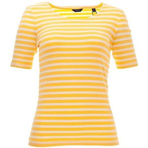 GANT Dames gestreept 1X1 Rib LSS T-shirt, Canary Yellow, Standaard, canyellow, XS