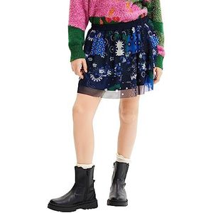 Desigual Meisjes Fald_Gretchen Girl Knit Skirt Mini, blauw, 12 Jaar