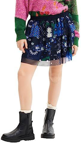 Desigual Rok met All Over Print Blauw/Groen/Offwhite