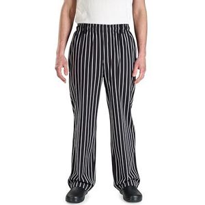 Mercer Culinary M60030BCS3X Millennia zwarte kookbroek voor heren met witte krijtstreep, 3X-Large