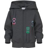 NAME IT Nmmvoltinus Nreg Sweat Card Wh Bru, dark grey melange, 98