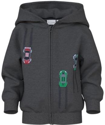 NAME IT Nmmvoltinus Nreg Sweat Card Wh Bru, dark grey melange, 98