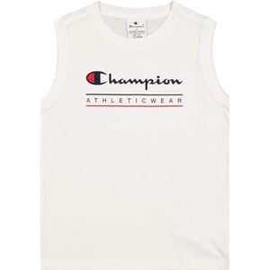 Champion Jongens Legacy Boy-Graphic Mouwloos Crewneck T-Shirt met Groot Logo Tanktop, wit (Ww001), 5-6 Jaar