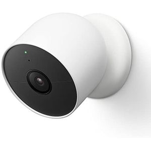 Google Nest Cam (batterij) beveiligingscamera binnen en buiten, wit, 8,3 x 8,3 x 8,3 cm, 398 gram, 1080p, alleen beweging
