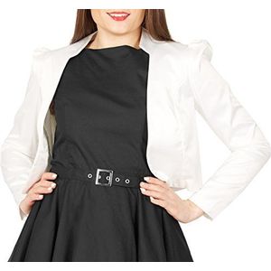 BlackButterfly Formeel Satijn Lang Mouw Bolero Shrug Jasje (Ivoor, S)