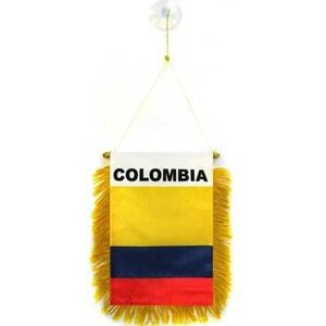 Colombia mini Banner 6'' x 4'' - Colombiaanse PENNANT 15 x 10 cm - mini Banners 4x6 inch zuignap hanger - AZ FLAG