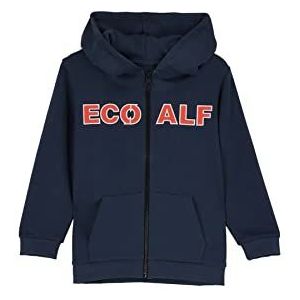 ECOALF, Islalf sweatshirt voor kinderen, van katoen, gerecyclede stof, katoenen sweatshirt voor kinderen, sweatshirt met ritssluiting, basic sweatshirt, Blauw (indigo), 8 jaar
