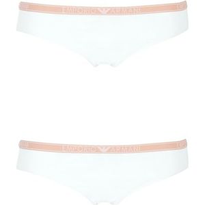 Emporio Armani Dames Essential Studs Logo 2-Pack Slip, Wit, L