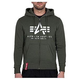 ALPHA INDUSTRIES Basic Hoodie voor heren met rits, dark olive, XXL