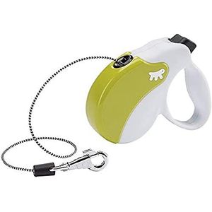 Uitschuifbare hondenriem AMIGO CORD MINI, Inschuifbare riem 3 m, max 12 kg, Wit