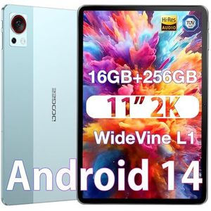 DOOGEE T30S Tablet Android 14 11 inch 2,4 K, tablet touchscreen 16 GB RAM + 256 GB ROM/TF 1 TB, tablet met Sim/Octa Core /13 MP + 8 MP/batterij 8580 mAh/Widevine L1, blauw