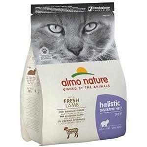 almo nature Holistic Digestive Helper met vers vlees - droogvoer voor volwassen katten met vers lam, 2 kg zak