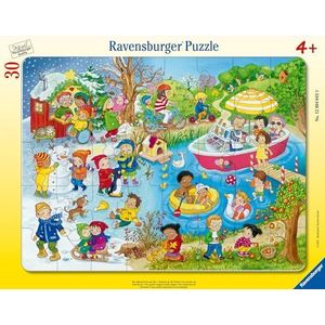 Kinderpuzzle 40 Teile - Die Jahreszeiten am See