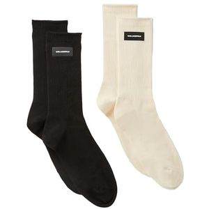 KARL LAGERFELD - k/essential logo - Sokken - Cannoli Cream-Black - 2 Stuks