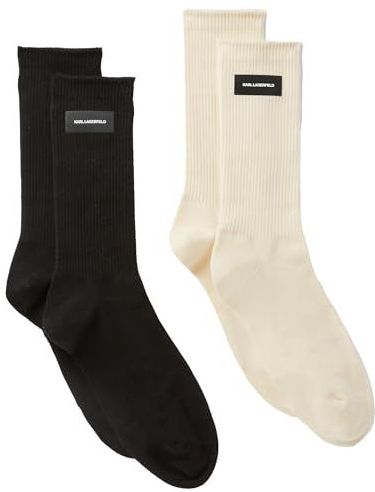 KARL LAGERFELD - k/essential logo - Sokken - Cannoli Cream-Black - 2 Stuks