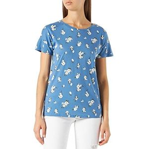 Springfield Top katoenen T-shirt met knopen, blauw, M voor dames