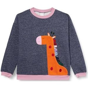 Fred's World by Green Cotton Unisex Hello Giraffe sweatshirt, navy, 86