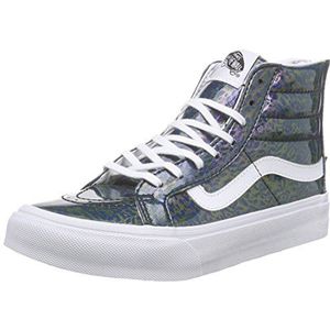 Vans Sk8 Slim Zip Hi-Top Sneakers, Blauw patent luipaard, 33 EU