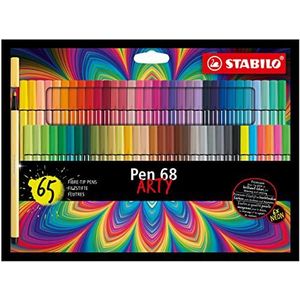 Premium viltstift - STABILO Pen 68 - ARTY - Etui Met 65 Stuks - Met 65 Verschillende Kleuren