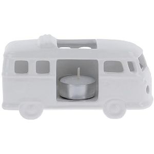 BRISA VW Collection - Volkswagen T1 Bulli bus theelicht-kaarsenhouder, tafeldecoratie van keramiek 1:28 (Classic Bus/wit)