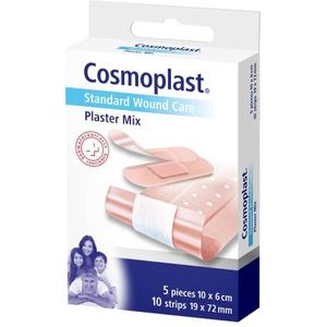Cosmoplast, 540768, universeel combipak, 10 verpakkingen met elk 5 wondpleisters en elk 10 strips