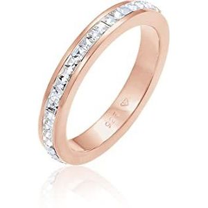 Elli PREMIUM Ringen Dames Elegant Basic met Kristallen in 925 Sterling Zilver