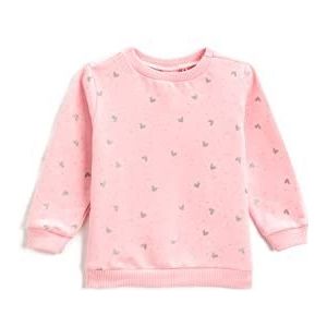 Koton Baby-meisjes Cotton Heart Printed Long Sleeve Crew Neck Brushed Interior Sweatshirt, Roze design (2d5), 6-9 Maanden