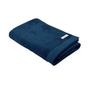 TOM TAILOR douchehanddoek, 70 x 140 cm, 100% katoen/badstof, met twee hangers en label met logo, Color Bath Towel blauw (Dark Navy)