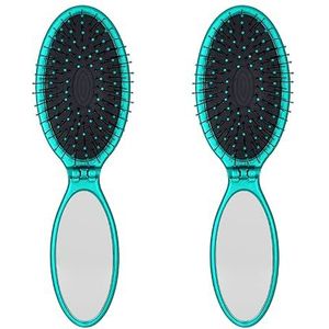 Wet Brush Pop and Go Detangler haarborstel, groenblauw - ontwarrende reishaarborstel - ultrazachte IntelliFlex borstelharen glijden met gemak door klitten - pijnvrij - alle haartypes (Pack van 2)